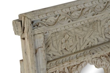 Oglindă decorativă de perete, stil natural rustic, culoare natur, din lemn de tec, „Teak” - Img 3