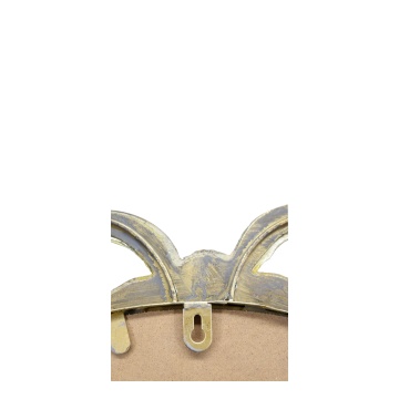 Oglindă decorativă din metal cu finisaj auriu antichizat, cu decor tip panglică, 95x56x4 cm, „Éloise" - Img 3