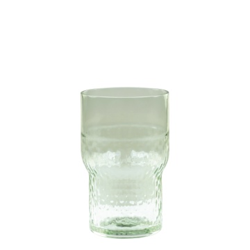 Pahar din sticlă verde antichizat, 8x13 cm, 415 ml, „Clamart"