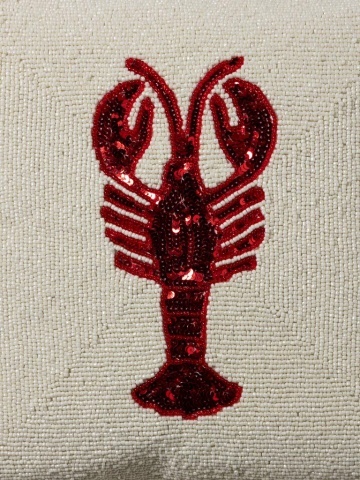 Pernă decorativă cu homar roșu, 35×35 cm - Img 3