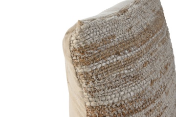 Pernă decorativă țesută manual din bumbac și iută, 45×45 cm, „Natural" - Img 2