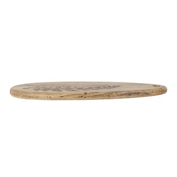 Platou de servire oval din lemn de mango, cu model gravat, natur , 40x21,5x2 cm, „Moya" - Img 3