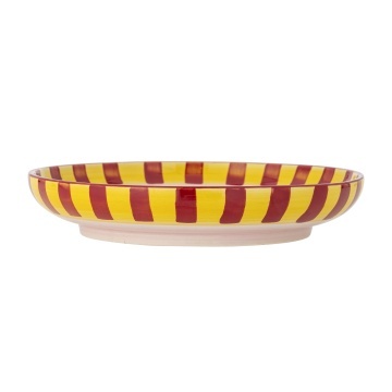 Platou decorativ din ceramică artizanală, multicolor, pictat manual cu pisici și motive geometrice, 30x6 cm, „Missy" - Img 2
