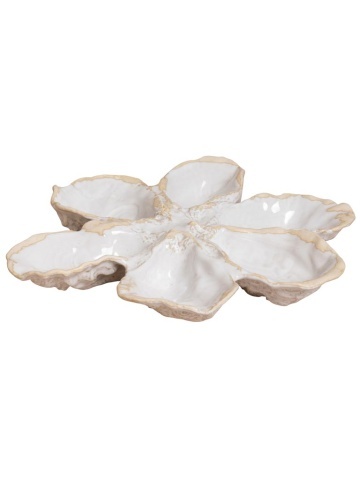 Platou pentru stridii din ceramică, 26×25 cm, "Sea Flower"