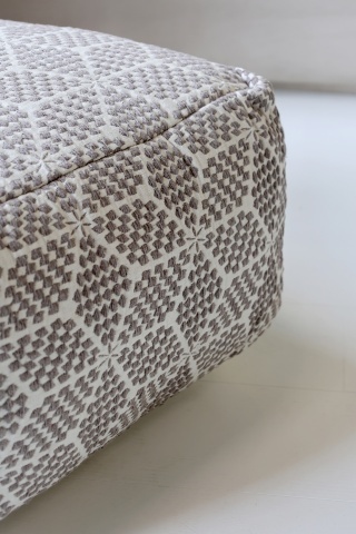 Pouf mocca din bumbac si fibre reciclate, "Lounge" - Img 4