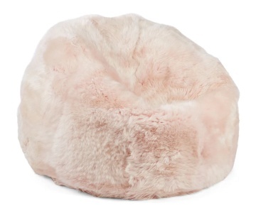 Pouf rotund din 100% blană naturală de oaie din Noua Zeelandă, cu fir lung, D74 × 73 cm, „Candy M”