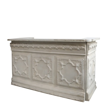 Recepție vintage din metal, alb antichizat, cu poliță interioară, H118/L217/W76 cm