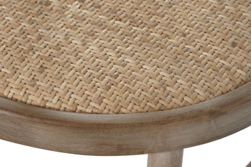 Scaun dining din lemn de cedru cu șezut împletit din rattan, 42×40×89 cm, „Lido" - Img 6