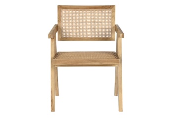 Scaun dining din lemn de tec si rattan, "Teqa" - Img 5
