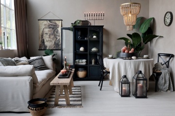 Scaun dining negru din lemn de cauciuc, rattan si rachita, cu aspect vintage, French - Img 3