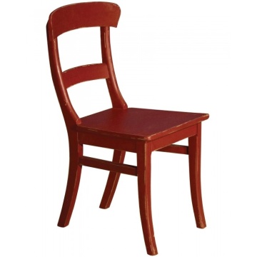 Scaun dining, rosu, din lemn masiv de fag, aspect rustic, Country Chic - Img 2