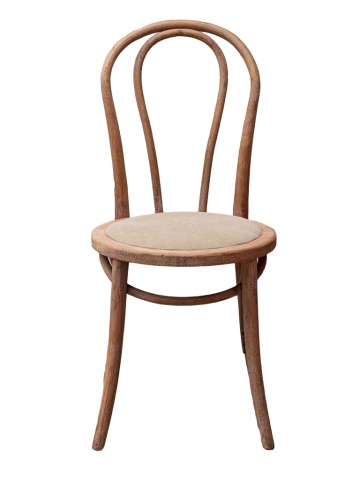 Scaun dining tapițat din lemn de fag curbat și bumbac, bej, cu spătar dublu în arc și traversă inelară, 91 x 41 x 41 cm, „Icon”