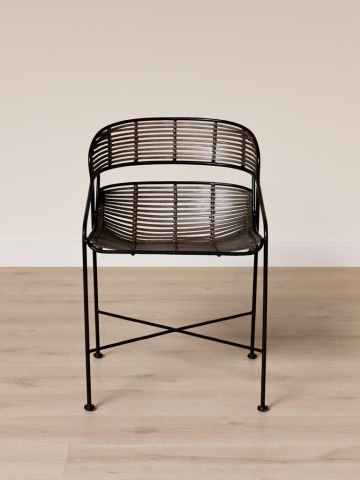 Scaun maro din metal si rattan, "Zeyra" - Img 4