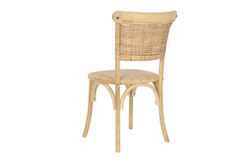 Scaun stivuibil, stil rustic modern, culoare maro deschis, din lemn de ulm și ratan, „Elm Rattan” - Img 3