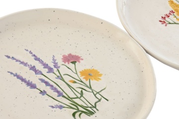 Set 2 farfurii din porțelan cu motive florale, 25,5×25,5×2,2 cm, „Bloom" - Img 2
