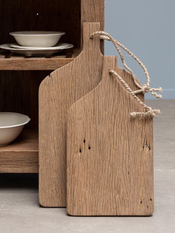 Set 2 platouri rustice pentru servire aperitive, din lemn brut reciclat, „Rustic Boards” - Img 3