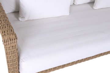 Set lounge exterior din rattan sintetic și structură din aluminiu cu canapea, 2 fotolii, masă și perne, finisaj natural, „Malibu” - Img 7
