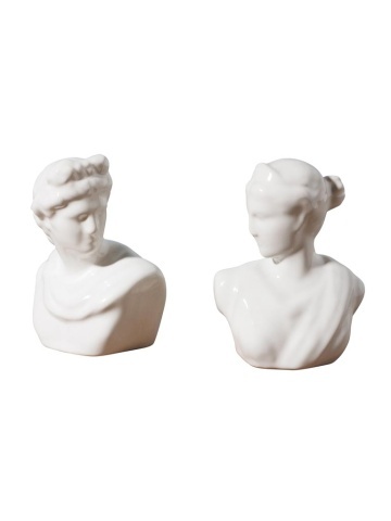 Set sare si piper, din portelan, Bust