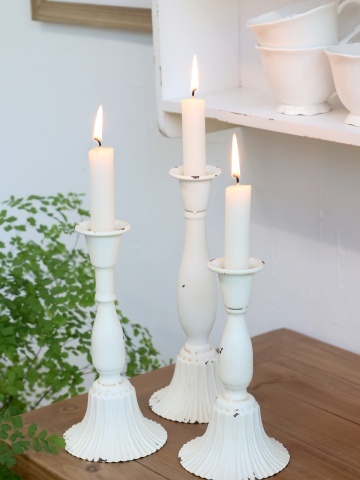 Sfeșnic din metal cu finisaj antichizat crem, H20.5xD10 cm, „Candlestick" - Img 2
