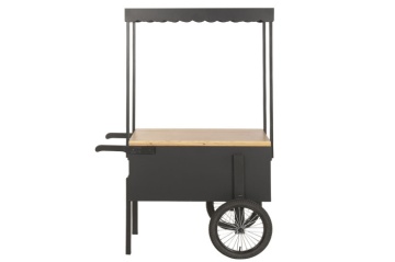 Stand decorativ din metal si lemn cu copertina, „Market Style”