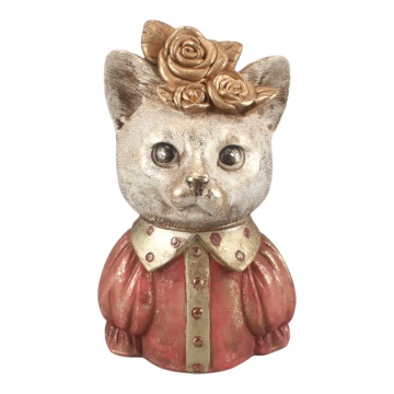 Statuetă decorativă din polirășină, multicolor, bust de pisică, 17 x 11 x 9 cm, „Minou”