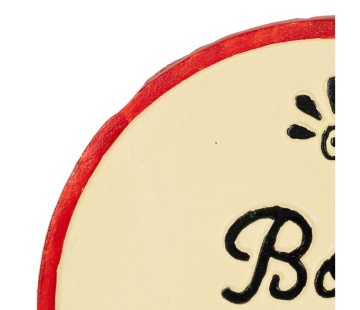Suport din fontă pentru vase fierbinți „Bon Appétit”, ivoire cu roșu, Ø24,5 cm - Img 2