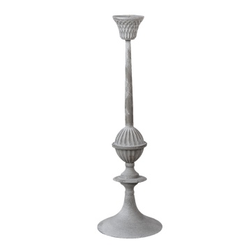Suport pentru lumanare, gri, din metal, aspect vintage, Ø15x50 cm - Img 2