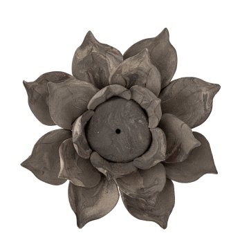 Suport pentru lumânare vintage din ceramică bej cu nuanțe de maro, 13x5,5 cm, „Eira"