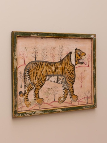 Tablou din lemn de tec reciclat si rama cu finisaj antichizat ," Tiger "- Piesa Unicat - Img 6