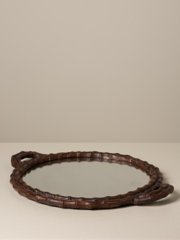Tavă rotundă cu oglindă, H29 cm, "Bamboo" - Img 4
