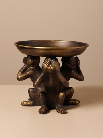 Tavita decorativa, din rasina, Monkeys - Img 4