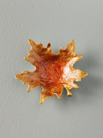 Tavita decorativa, forma de frunza, din cositor, 12 cm, Autumn - Img 6
