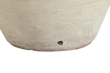 Vas decorativ amforă din teracotă artizanală, finisaj craft roz-crem, cu 2 anse, 60×60×80 cm, „Jerba" - Img 7