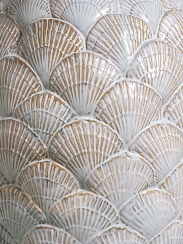 Vas decorativ din ceramica cu design scoici , H42.5cm , "Pecten" - Img 4
