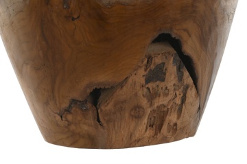 Vază decorativă, stil natural rustic, culoare natur, din lemn de tec, „Teak” - Img 4