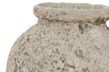 Vază decorativă, stil rustic artizanal, culoare gri, din teracotă, „Terracotta” - Img 2