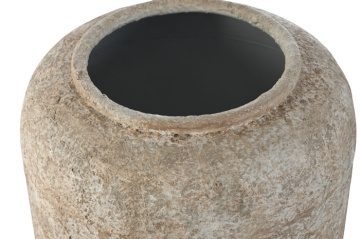Vază decorativă, stil vintage patinat, culoare alb antichizat, din metal, „Aged White” - Img 3