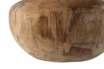 Vază decorativă tip bol, stil natural rustic, culoare natur, din lemn de tec, „Teak” - Img 5
