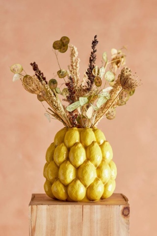 Vază galbena din ceramica, Ø22cm,"Limone" - Img 3