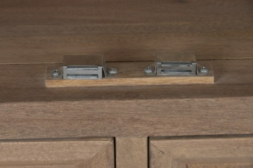 Vitrină două corpuri interior natural din tec reciclat cu structură din lemn – "Kalindra" - Img 8