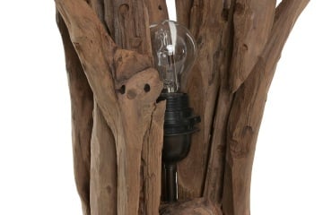 Aplică de perete din lemn de tec lucrat manual, natur, 78 x 37 cm, „Montreuil” - Img 8