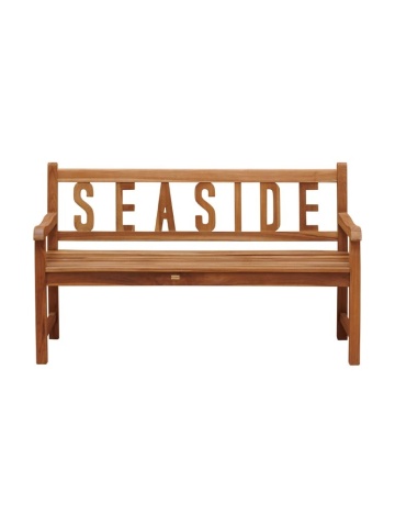 Banca de gradina natur din lemn masiv de tec, "Seaside"
