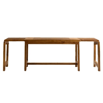 Bancă extensibilă din lemn de acacia, maro cald, 46 x 88–148 x 35 cm, „Extendable” - Img 2