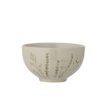Bol din ceramică, natur, cu ilustrații botanice pictate manual, 11.5x6.5 cm, „Bea" - Img 2