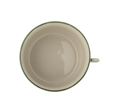 Bol din ceramică verde cu model de frunze și pasăre pictate manual, 13×7 cm, „Hezha" - Img 2