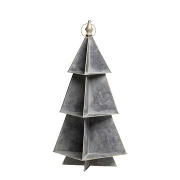 Brad decorativ din metal, finisaj zinc antichizat, H67 cm