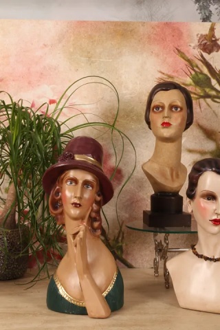Bust decorativ din polirășină, maro, 44,5 x 20 x 12 cm, „Clio” - Img 10