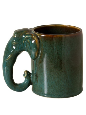 Cana din ceramica cu detaliu decorativ , "Elephant"