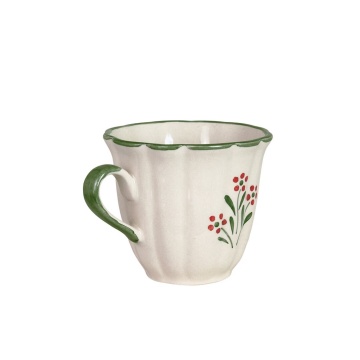 Cană din ceramică pictată manual, Ø 10,5 x H 9,5 cm, verde, „Esther Wildflower" - Img 4