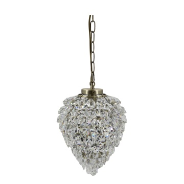 Candelabru din alamă antichizată cu prisme de cristal în cascadă, 35x26 cm, „Versailles"
